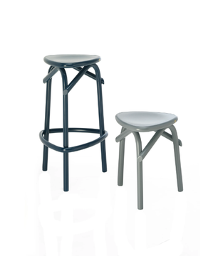 TRIO - Low wooden stool by Wiener GTV Design - view 3